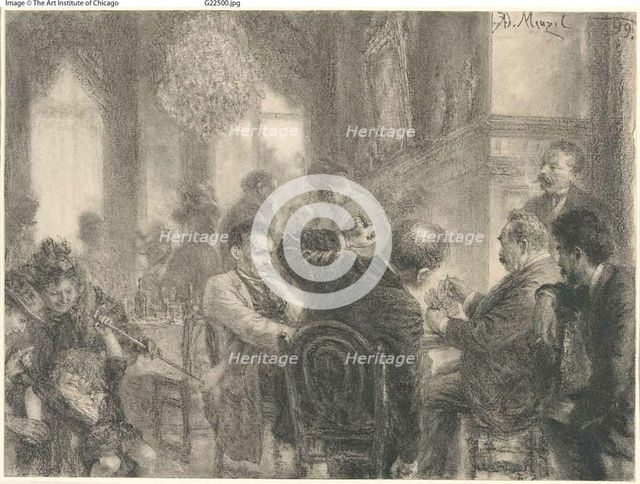 The Card Game, 1899. Creator: Adolph Menzel.