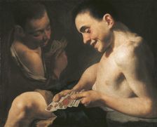 The Card Game, c 1750. Creator: Traversi; Gaspare (1732-1769)