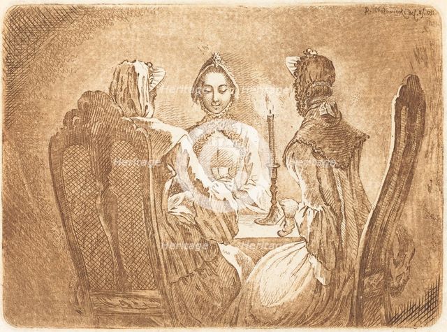 The Card Game (Der kleine l'Hombre Tisch), 1758. Creator: Daniel Nikolaus Chodowiecki.