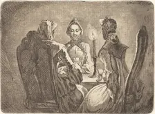 The Card Game (Der kleine l'Hombre Tisch), 1758. Creator: Daniel Nikolaus Chodowiecki