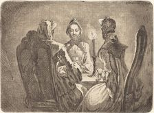 The Card Game (Der kleine l'Hombre Tisch), 1758. Creator: Daniel Nikolaus Chodowiecki