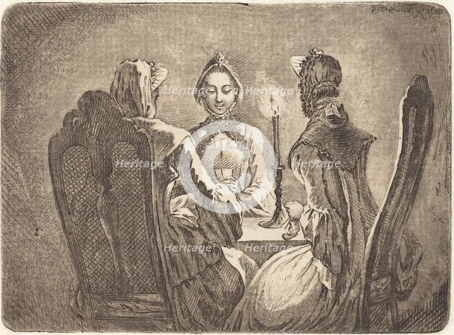 The Card Game (Der kleine l'Hombre Tisch), 1758. Creator: Daniel Nikolaus Chodowiecki.