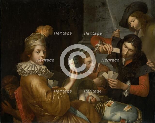 The Card Game on the Cradle: Allegory, 1643-1683. Creator: Johannes van Wijckersloot.