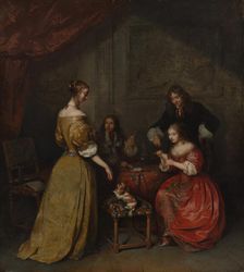 The Card Party, ca. 1665. Creator: Gaspar Netscher