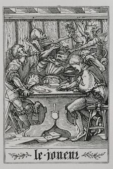 The Card Player from "The Dance of Death", 1547, (1877). Creator: Unknown