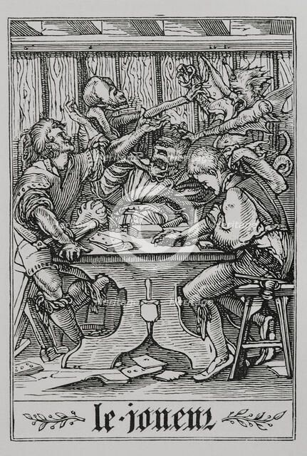 The Card Player from "The Dance of Death", 1547, (1877).  Creator: Unknown.