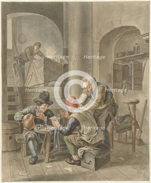 The Card Players, 1741-1820. Creator: Abraham Delfos.