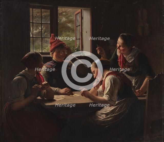 The card players, 1862 Creator: Julius Exner.