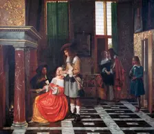The Card Players c1663-1665. Artist: Pieter de Hooch