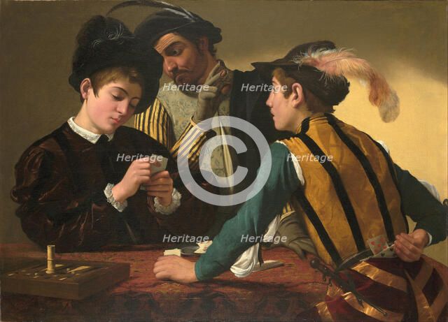 The Cardsharps. Artist: Caravaggio, Michelangelo (1571-1610)