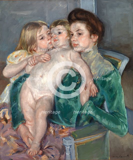 The Caress, 1902. Creator: Mary Cassatt.