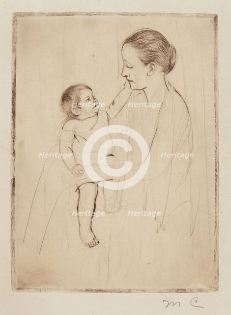The Caress, c. 1891. Creator: Mary Cassatt.
