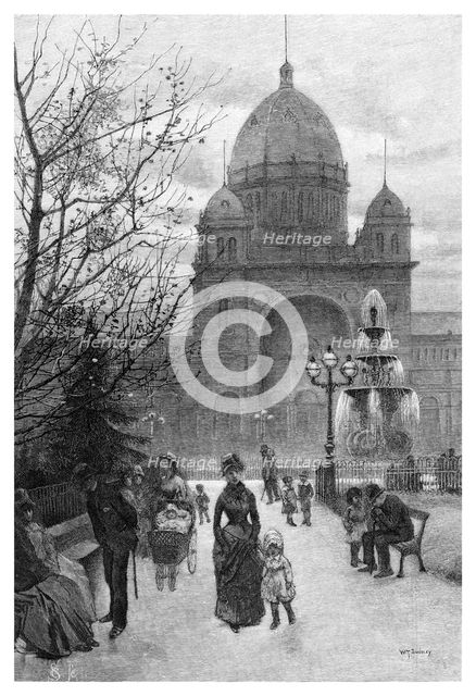 The Carlton Gardens, Melbourne, 1886.Artist: WJ Smedley