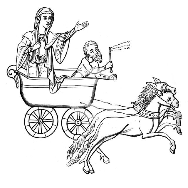 The carruca, 9th century, (1870). Artist: Unknown