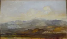 The Carrara Mountains from Pisa, 1845-1846. Artist: George Frederick Watts