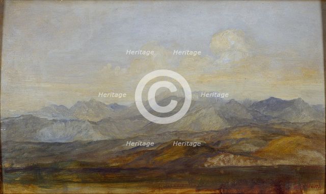 The Carrara Mountains from Pisa, 1845-1846. Artist: George Frederick Watts.