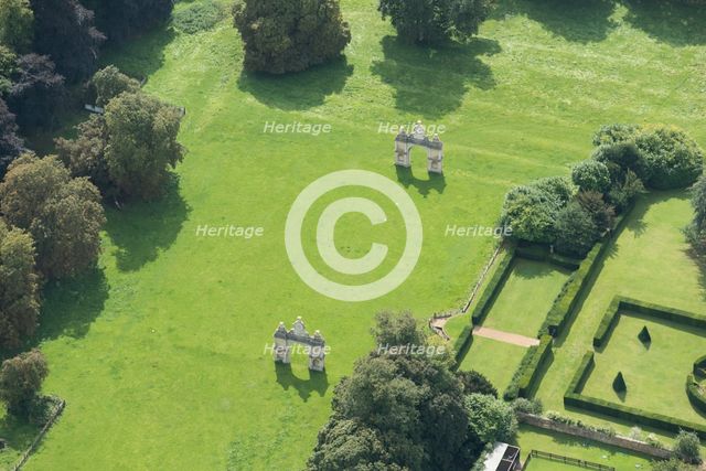 The carriage arches to the outer court of Holdenby Palace, Northamptonshire, 2017. Creator: Damian Grady.