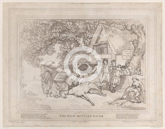 The Cart Horse (from The Life of a Racehorse, or The High-Mettled Racer), July 20..., July 20, 1789. Creators: Thomas Rowlandson, John Hassell.