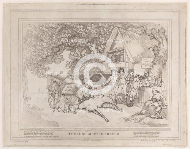 The Cart Horse (from The Life of a Racehorse, or The High-Mettled Racer), July 20..., July 20, 1789. Creators: Thomas Rowlandson, John Hassell.