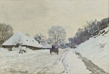 The Cart. Snow-covered road at Honfleur