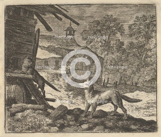 The Cat Climbs a Barn, 1650-75. Creator: Allart van Everdingen.