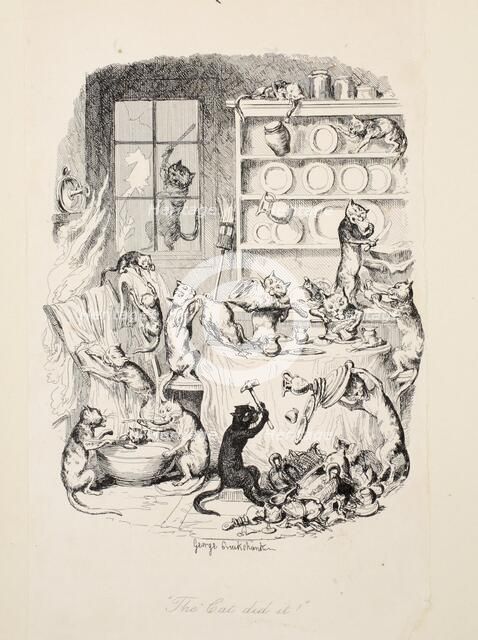 The Cat Did It, from The Greatest Plague of Life, pub. 1847 (engraving)