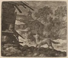 The Cat Enters the Barn as Reynard Looks On, probably c. 1645/1656. Creator: Allart van Everdingen