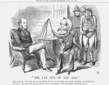 "The Cat out of The Bag", 1867. Creator: John Tenniel