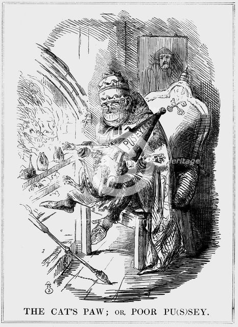 'The Cat's Paw: or Poor Pu(s)sey', 1850. Artist: Unknown