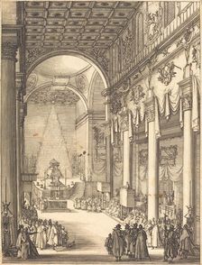 The Catafalque of the Emperor Mathias, 1619. Creator: Jacques Callot