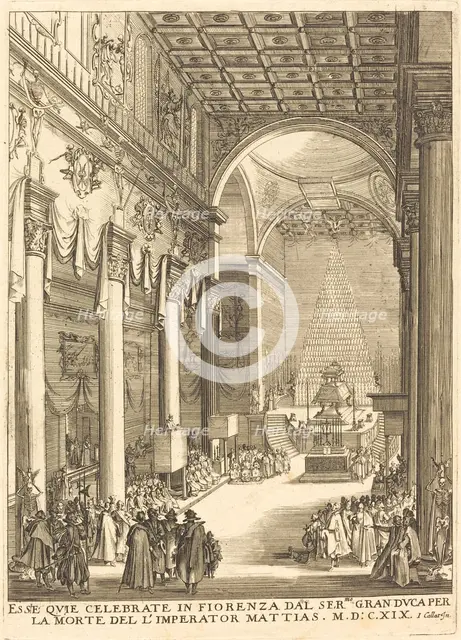The Catafalque of the Emperor Mathias. Creator: Jacques Callot.