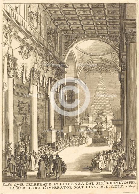The Catafalque of the Emperor Mathias. Creator: Jacques Callot.