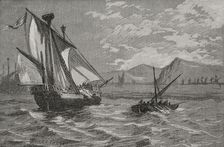 The Catalan-Aragonese squadron in Salou, Conquest of Majorca by King James I (1208-1276), 1890. Creator: Joan Serra y Pausas