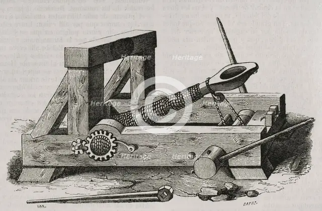 The catapult - siege machine, 19th century. Creator: Tomás Carlos Capuz.