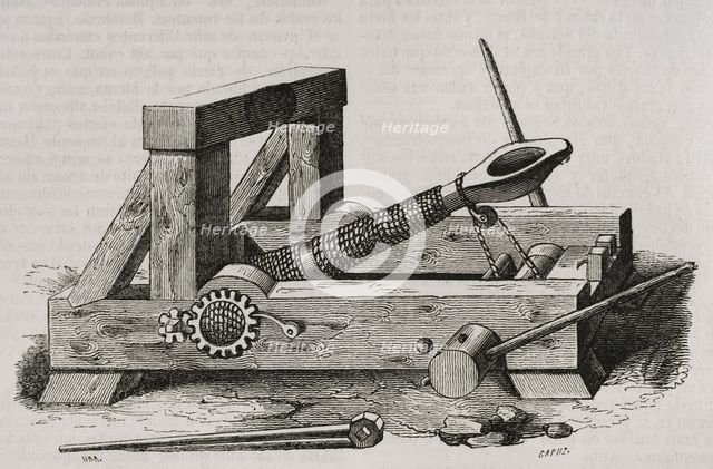 The catapult - siege machine, 19th century. Creator: Tomás Carlos Capuz.