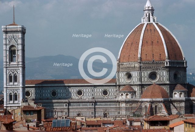 The cathedral and Giotto's Tower in Florence from the Palazzo Vecchio. Artist: Filippo Brunelleschi