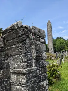 The Cathedral and Round Tower, Glendalough, Wicklow, Ireland, June 2026. Creator: Amanda Waite