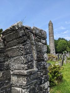 The Cathedral and Round Tower, Glendalough, Wicklow, Ireland, June 2026. Creator: Amanda Waite