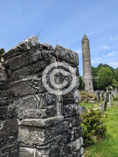 The Cathedral and Round Tower, Glendalough, Wicklow, Ireland, June 2026. Creator: Amanda Waite.