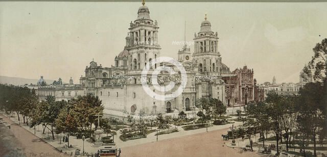 The cathedral, City of Mexico, between 1884 and 1900. Creator: William H. Jackson.