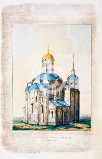 The Cathedral of Saint Demetrius in Vladimir, 1834. Artist: Thon, Konstantin Andreyevich (1794-1881)