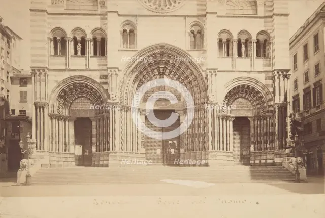 The Cathedral of St. Lawrencefrom the north west..., Genoa, 1870-1880.  Creator: Alfredo Noack.