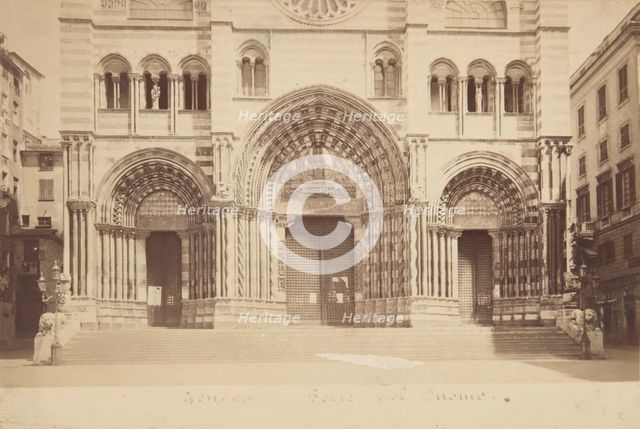 The Cathedral of St. Lawrencefrom the north west..., Genoa, 1870-1880.  Creator: Alfredo Noack.