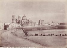 The Cathedral seen from the Capuchines, Cadiz, between 1875 and 1892. Creator: Juan Laurent