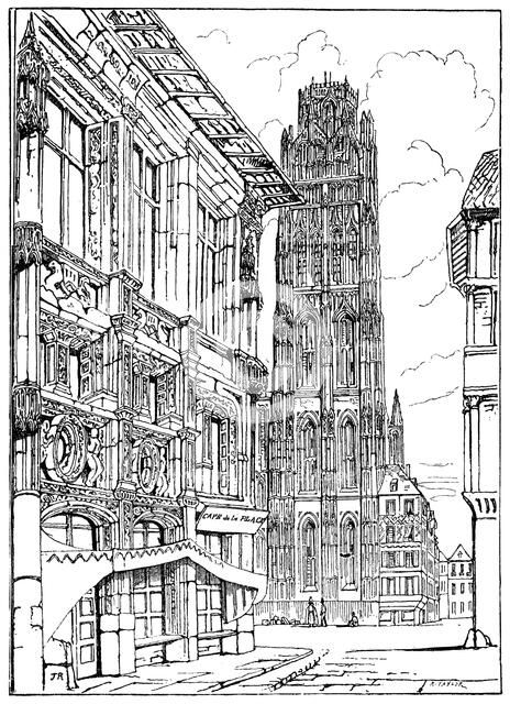 'The Cathedral Spire, Rouen', 1835 (1900). Artist: Unknown