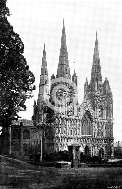 The Cathedrals of England: Lichfield Cathedral, 1895. Creator: Francis Frith & Co.