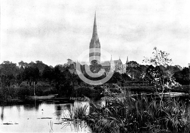 The Cathedrals of England: Salisbury Cathedral, 1895. Creator: Francis Frith & Co.