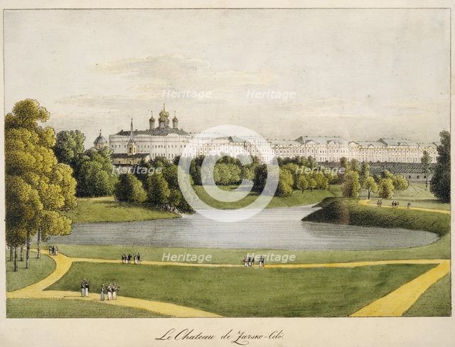 The Catherine Palace in Tsarskoye Selo, 1821-1822. Artist: Martynov, Andrei Yefimovich (1768-1826)