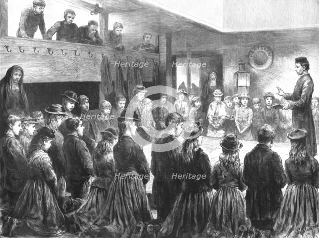 ''The Catholic Emigration Mission - Service on board a ship bound for Montreal', 1890. Creator: G Durand.