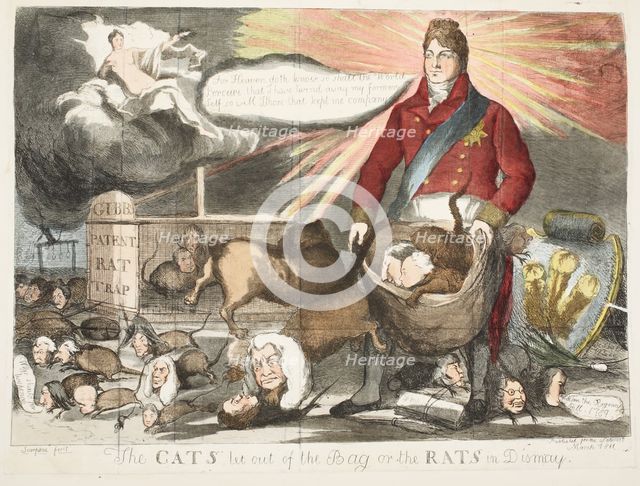 The Cats let out of the bag or the Rats in Dismay, 1811.